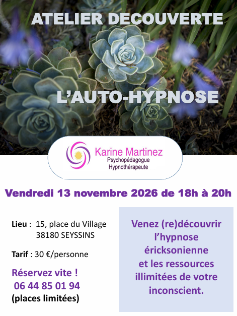 Atelier auto hypnose 13 11 2026